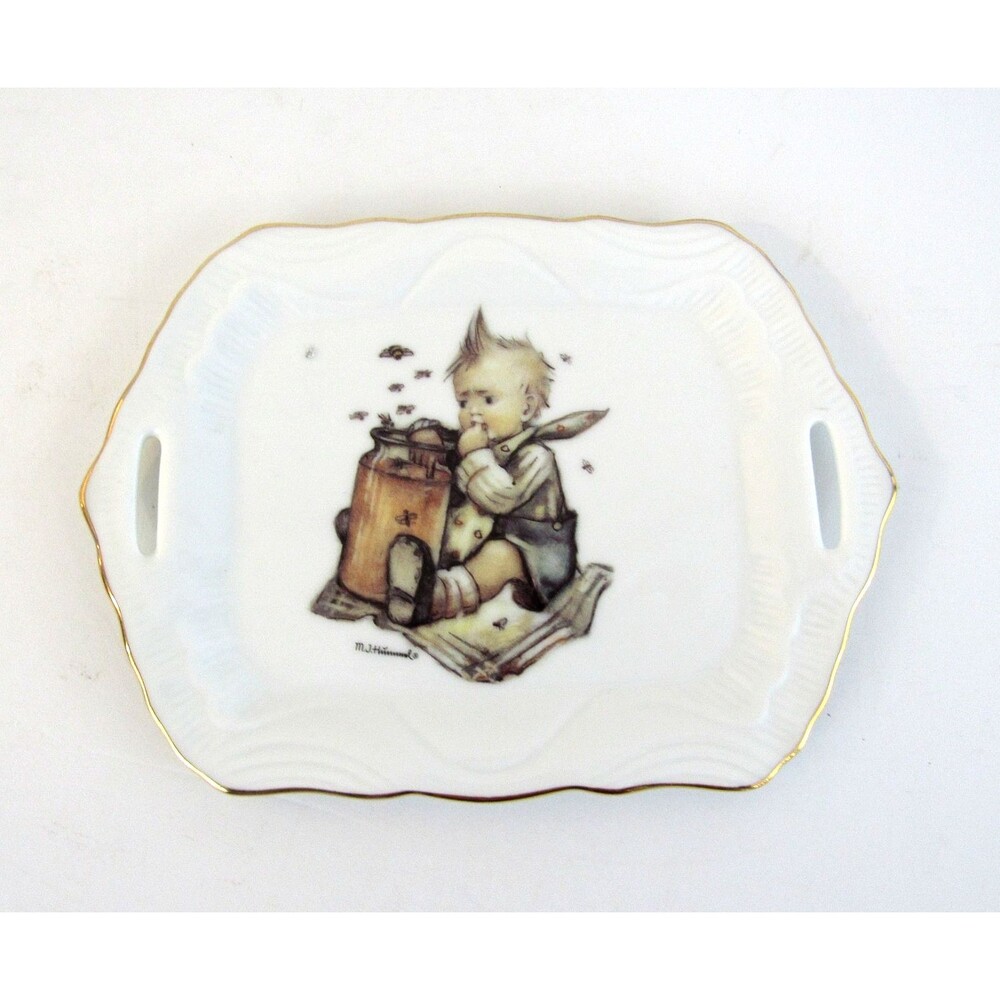 M.J. Hummel Reutter Porzellan Miniature Child's Tea Serving Tray Honey Lovers